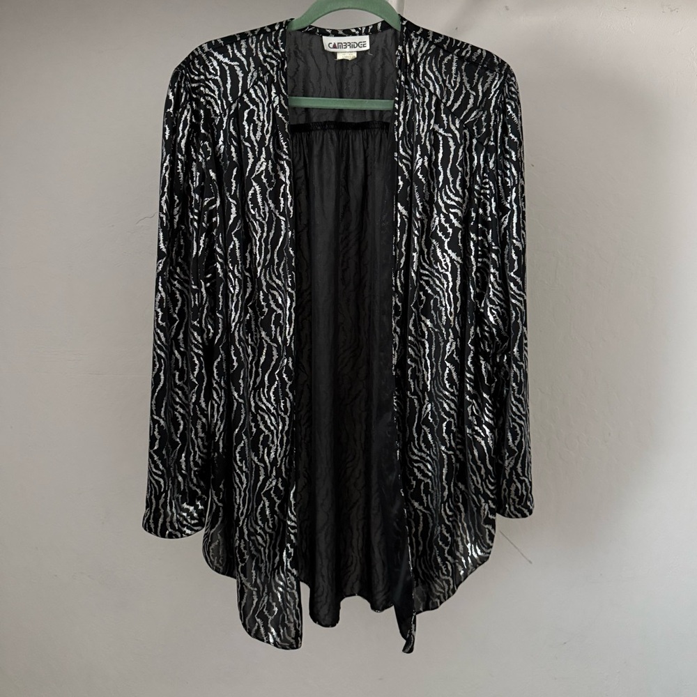 Bundle 3 for 50% off 1980s Black and Silver Drape-y Jacket